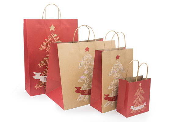 Sacchetti di carta marrone per Natale con carta kraft