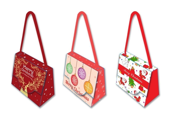qualità Il regalo unico decorativo di Natale insacca la maniglia del cotone della spina di pesce da 300 GSM fabbrica