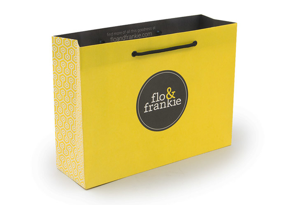 Good price Il giallo ha riciclato i sacchi di carta stampati con servizio dell'OEM della maniglia della corda di logo in linea