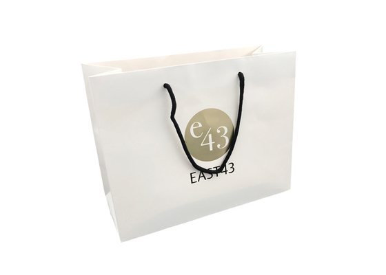 Good price Sacchi di carta del boutique personali bianco per la timbratura calda di compera dell'oro in linea