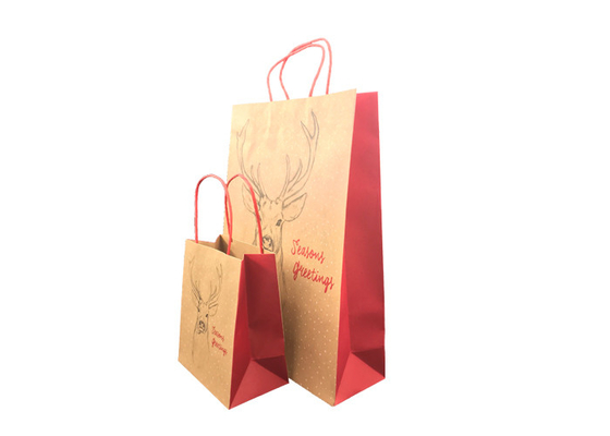 Good price Natale di lusso biodegradabile che imballa, borse del regalo di Natale della carta di Brown in linea