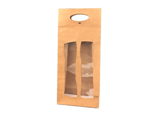 Good price Contenitore di regalo del vino di Brown che imballa, contenitore di regalo del vino di 2 bottiglie con la chiara finestra in linea