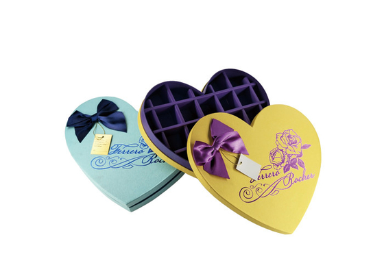 Good price Stile dolce divertente del cioccolato di presentazione delle scatole del cuore del contenitore a forma di giallo di cioccolato in linea